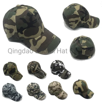 Bonés de beisebol 100% poliéster camuflagem chapéus em branco